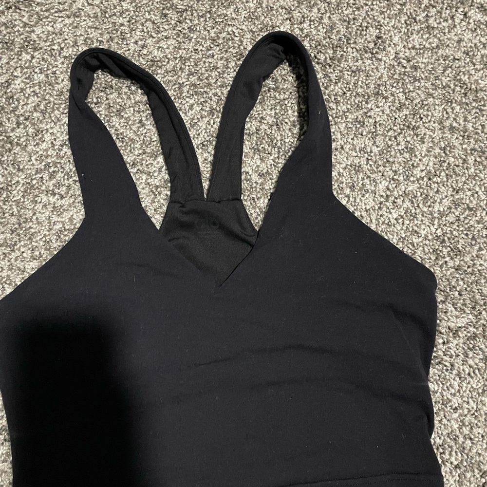 Black V-Neck Sports Bra